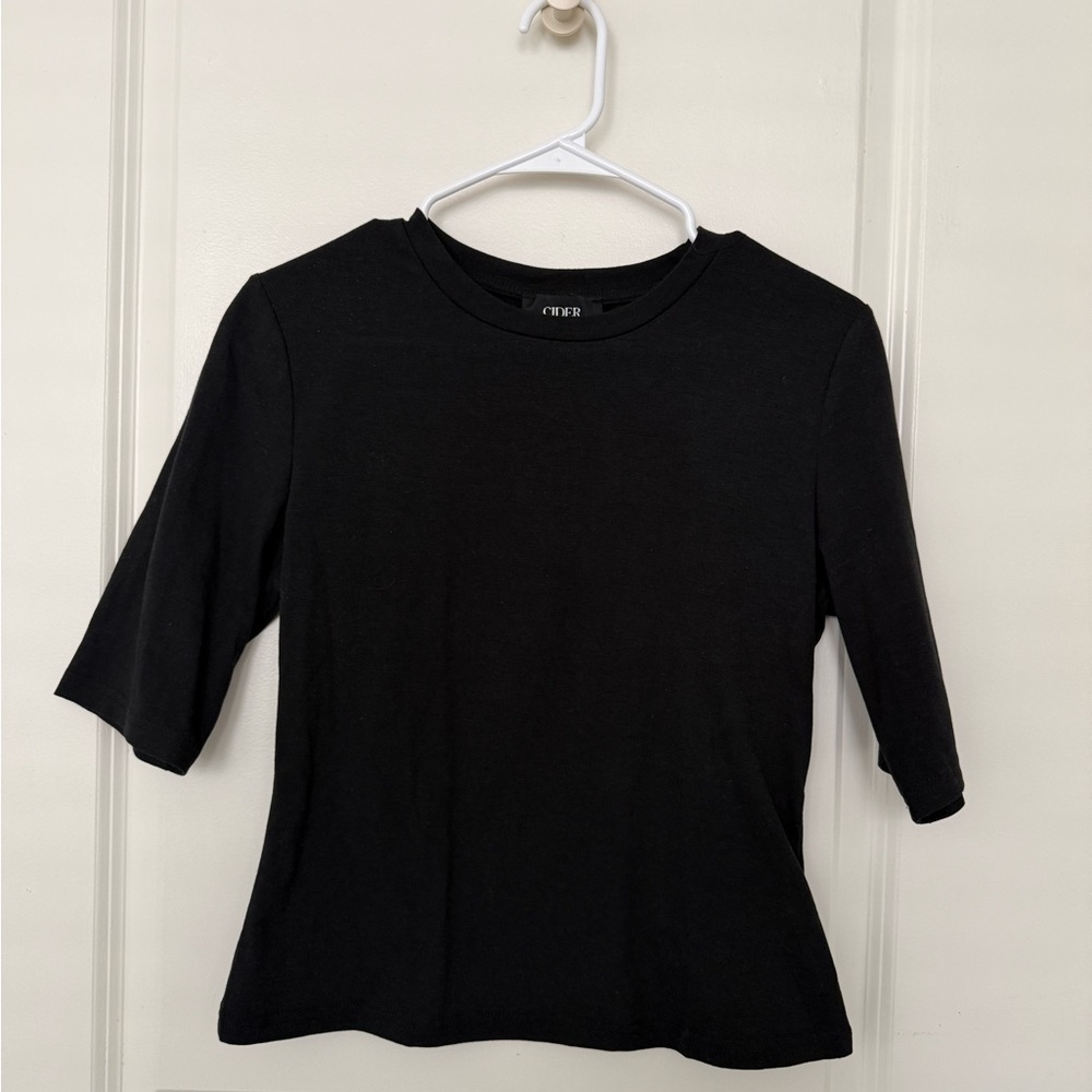 Cider Classic Black Half Sleeve Top